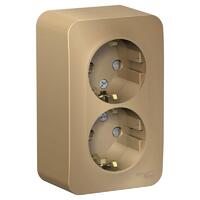 Розетка 2-м ОП Blanca 16А IP20 250В с заземл. защ. шторки с изолир. пластиной титан SE BLNRA011214 - УПС инжиниринг