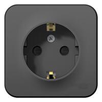 Розетка 1-м ОП Blanca 16А IP20 250В с заземл. защ. шторки с изолир. пластиной антрацит SE BLNRA011116 - УПС инжиниринг