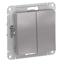 Выключатель 2-кл. СП AtlasDesign 10А IP20 (сх. 5) 10AX механизм алюм. SE ATN000351 - УПС инжиниринг