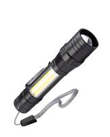 Фонарь аккумуляторный ручной LED 1Вт + COB 5Вт линза зум аккум. Li-ion 18650 1А.ч USB-шнур ABS-пластик КОСМОС KOS113Lit - УПС инжиниринг