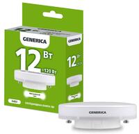 Лампа светодиодная T80 12Вт таблетка 4000К GX53 230В GENERICA LL-T80-12-230-40-GX53-G - УПС инжиниринг