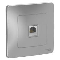 Розетка компьютерная 1-м СП Blanca RJ45 кат.5E алюм. SE BLNIS045003 - УПС инжиниринг