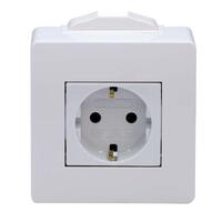 Коробка 1-м ОП PDD-N60 16А IP00 с заземл. с силовой роз. BRAVA 2мод. бел. DKC 10482 - УПС инжиниринг