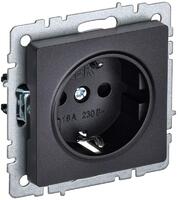 Розетка BRITE РС14-1-0-БрЧ 16А с заземл. защ. шторки механизм черн. IEK BR-R14-16-K02 - УПС инжиниринг