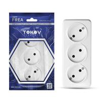 Розетка 3-м ОП Frea 16А IP20 250В без заземл. АБС-пластик бел. TOKOV ELECTRIC TKE-FR-R3-C01 - УПС инжиниринг