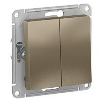 Выключатель 2-кл. СП AtlasDesign 10А IP20 (сх. 5) 10AX механизм шампань SE ATN000551 - УПС инжиниринг