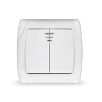 Выключатель 2-кл. СП Маргарита 10А IP20 с подсветкой бел. UNIVersal М0123 - УПС инжиниринг