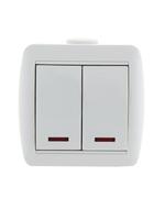 Выключатель 2-кл. ОП Nata 10А IP20 с подсветкой бел. LEZARD 710-0200-112 - УПС инжиниринг