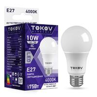 Лампа светодиодная 10Вт А60 4000К Е27 176-264В TOKOV ELECTRIC TKE-A60-E27-10-4K - УПС инжиниринг