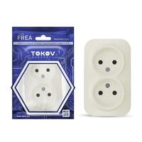 Розетка 2-м ОП Frea 16А IP20 250В без заземл. АБС-пластик беж. TOKOV ELECTRIC TKE-FR-R2-C02 - УПС инжиниринг