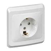Розетка 1-м СП Этюд 16А IP20 250В с заземл. защ. шторки бел. SE PC16-004B - УПС инжиниринг