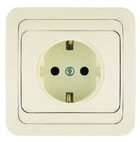 Розетка 1-м СП Mimoza 16А IP20 с заземл. керамика крем./крем. Makel 25008 - УПС инжиниринг