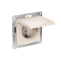 Розетка 1-м СП AtlasDesign 16А IP20 с заземл. защ. шторки с крышкой механизм беж. SE ATN000246 - УПС инжиниринг