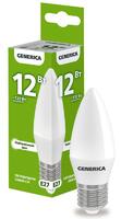Лампа светодиодная C35 12Вт свеча 4000К E27 230В GENERICA LL-C35-12-230-40-E27-G - УПС инжиниринг