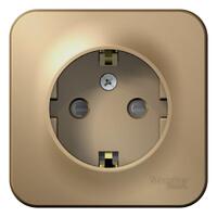 Розетка 1-м ОП Blanca 16А IP20 250В с заземл. защ. шторки с изолир. пластиной титан SE BLNRA011114 - УПС инжиниринг