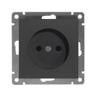Розетка 1-м СП Афина 16А IP20 без заземл. механизм графит Universal A0022-Gr - УПС инжиниринг