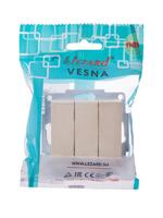 Выключатель 3-кл. СП Vesna механизм крем. LEZARD 742-0388-109 - УПС инжиниринг