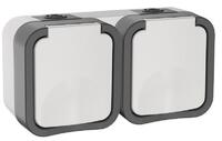 Розетка 2-м ОП TORS 16А IP55 TS222 горизонт. с заземл. с крышкой бел. IEK TS-R26-16-55-G-K41 - УПС инжиниринг