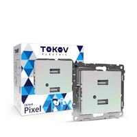 Розетка 2-м USB СП Pixel тип A+A 5В 1х2.1А 2х1.05А механизм перламутр. TOKOV ELECTRIC TKE-PX-2USB-C04 - УПС инжиниринг