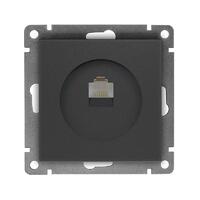 Розетка компьютерная 1-м СП Афина RJ45 кат.5E механизм графит Universal A0051-Gr - УПС инжиниринг