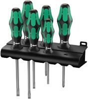 Набор отверток 334/6 Rack Kraftform Plus Lasertip 6 предметов (PH 1х80/2х100; SL 0.5х3.0х80/0.8х4.0х100/1.0х5.5х125/1.2х6.5х150) Wera WE-105650 - УПС инжиниринг