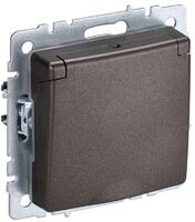 Розетка BRITE РСбш10-3-44-БрТБ 16А IP44 с заземл. защ. шторки с крышкой механизм бронза IEK BR-R16-16-44-K45 - УПС инжиниринг