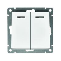 Выключатель 2-кл. СП Афина 10А IP20 с подсветкой механизм бел. Universal A0123 - УПС инжиниринг