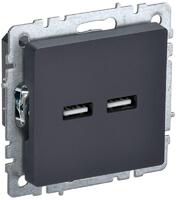 Розетка BRITE USB A+A 3.1А РЮ10-1-БрГ механизм графит IEK BR-U21-D31-K53 - УПС инжиниринг
