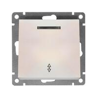 Переключатель проходной 1-кл. СП Афина 10А IP20 с подсветкой механизм жемчуж. Universal A0125-OBr - УПС инжиниринг