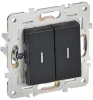 Выключатель 2-кл. SKANDY 10А SK-V09Bl с индикацией черн. IEK SK-V20-1-10-K02 - УПС инжиниринг