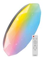 Светильник светодиодный PREMIUM DIAMOND-RGB 75Вт 230В 3000-6500К 6000лм IP40 502х83мм настенно-потолочный управляемый с пультом ДУ с RGB подсветкой КОСМОС KSDiamRGB75W - УПС инжиниринг