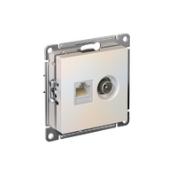 Розетка компьютерная + телевизионная 2-м СП AtlasDesign RJ45 кат.5E + TV механизм жемчуж. SE ATN000489 - УПС инжиниринг