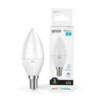 Лампа светодиодная Elementary 6Вт свеча 4100К нейтр. бел. E14 450лм GAUSS 33126 - УПС инжиниринг