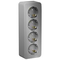 Розетка 4-м ОП Blanca 16А IP20 250В с заземл. защ. шторки с изолир. пластиной алюм. SE BLNRA011413 - УПС инжиниринг