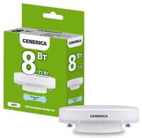 Лампа светодиодная T80 8Вт таблетка 6500К GX53 230В GENERICA LL-T80-08-230-65-GX53-G - УПС инжиниринг