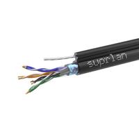Кабель витая пара F/UTP кат.5E 4х2х24AWG solid Cu PE Outdoor Standard трос черн. (м) SUPRLAN 01-1026-1 - УПС инжиниринг