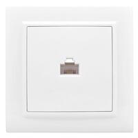 Розетка компьютерная 1-м СП Минск RJ45 бел. Basic EKF ERK01-035-10 - УПС инжиниринг