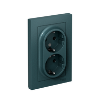 Розетка 2-м СП AtlasDesign 16А IP20 с заземл. в сборе изумруд SE ATN000824 - УПС инжиниринг