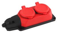 Колодка удлинителя 2-м с заземл. 16А IP44 K-2e-RED-IP44 каучук красн. Эра Б0044551 - УПС инжиниринг