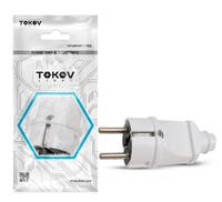 Вилка прямая 16А 250В с заземл. бел. TOKOV ELECTRIC TKL-PLZ-C01 - УПС инжиниринг