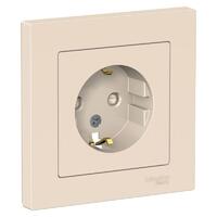 Розетка 1-м СП AtlasDesign 16А IP20 с заземл. защ. шторки в сборе беж. SE ATN000244 - УПС инжиниринг