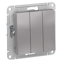 Выключатель 3-кл. СП AtlasDesign 10А IP20 (сх. 1+1+1) 10AX механизм алюм. SE ATN000331 - УПС инжиниринг