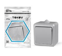 Выключатель 1-кл. ОП Dita IP54 10А 250В сер. TOKOV ELECTRIC TKL-DT-V1-C06-IP54 - УПС инжиниринг