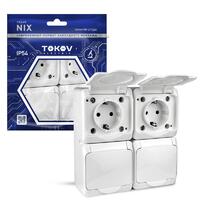Розетка 4-м ОП Nix 16А IP54 250В с заземл. с крышкой бел. TOKOV ELECTRIC TKE-NX-R4Z-C01-IP54 - УПС инжиниринг