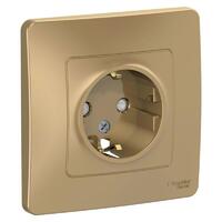 Розетка 1-м СП Blanca 16А IP20 250В с заземл. защ. шторки титан SE BLNRS001114 - УПС инжиниринг
