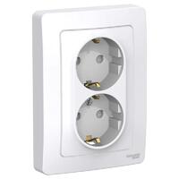 Розетка 2-м СП Blanca 16А IP20 250В с заземл. защ. шторки бел. SE BLNRS001121 - УПС инжиниринг