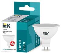 Лампа светодиодная Eco 5Вт MR16 софит 4000К нейтр. бел. GU5.3 450лм 230-240В IEK LLE-MR16-5-230-40-GU5 - УПС инжиниринг