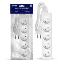 Удлинитель 5х3м без заземл. 10А 2х0.75 TOKOV ELECTRIC TKE-C01-BU5-3-075 - УПС инжиниринг