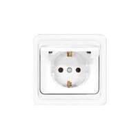 Розетка 1-м СП Валери 16А IP20 с заземл. с крышкой бел. UNIVersal В0029 - УПС инжиниринг