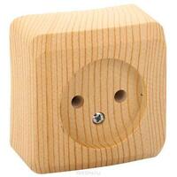 Розетка 1-м ОП Этюд Дача 16А IP20 250В без заземл. без защ. шторок сосна SE PA16-001D - УПС инжиниринг